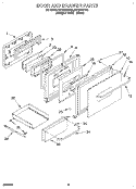 DOOR AND DRAWER, LITERATURE Diagram and Parts List for SB160PEDQ0  Whirlpool Wall Oven