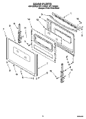 DOOR PARTS, OPTIONAL PARTS (NOT INCLUDED) Diagram and Parts List for RF111PXSQ1  Whirlpool Range