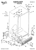 CABINET PARTS Diagram and Parts List for 6GD2SHGXSS00  Whirlpool Refrigerator