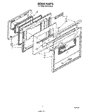 DOOR Diagram and Parts List for RS675PXK0  Whirlpool Range