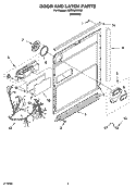 DOOR AND LATCH PARTS Diagram and Parts List for KUDS02ISSS2  KitchenAid Dishwasher