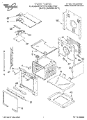OVEN Diagram and Parts List for RBS277PDB2  Whirlpool Wall Oven