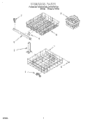 DISHRACK Diagram and Parts List for DU806CWDB5  Whirlpool Dishwasher
