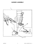 BURNER ASSEMBLY Diagram and Parts List for CGM2793BQ0  Whirlpool Dryer