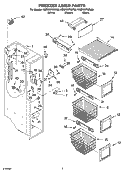 FREEZER LINER PARTS Diagram and Parts List for KSRF25FRBL00  Whirlpool Refrigerator