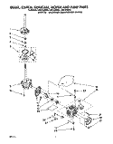 BRAKE, CLUTCH, GEARCASE, MOTOR AND PUMP Diagram and Parts List for LSN7233BN0  Whirlpool Washer