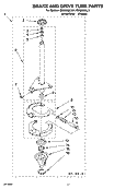BRAKE AND DRIVE TUBE PARTS Diagram and Parts List for GSQ9632LL1  Whirlpool Washer