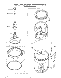 AGITATOR, BASKET AND TUB Diagram and Parts List for RAB4132AW0  Roper Washer