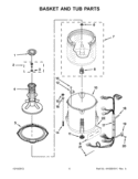 BASKET AND TUB PARTS Diagram and Parts List for 3LWTW4740YQ1  Whirlpool Washer
