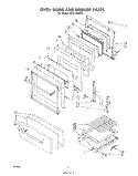 OVEN DOOR AND BROILER Diagram and Parts List for SF313PEKT0  Whirlpool Range