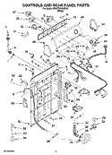 CONTROLS AND REAR PANEL PARTS Diagram and Parts List for 2DWTW5605SQ0  Whirlpool Washer