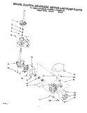 BRAKE, CLUTCH, GEARCASE, MOTOR AND PUMP Diagram and Parts List for KAWS850LE0  KitchenAid Washer