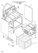 OVEN CHASSIS PARTS Diagram and Parts List for WGE33301  Whirlpool Range