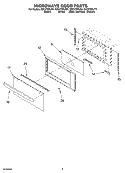 MICROWAVE DOOR Diagram and Parts List for GSC278PJS4  Whirlpool Microwave Oven Combo
