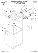 TOP AND CABINET, LITERATURE Diagram and Parts List for GSQ9611KQ1  Whirlpool Washer