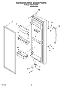 REFRIGERATOR DOOR PARTS Diagram and Parts List for KSRA22KNSS01  KitchenAid Refrigerator