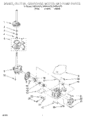 BRAKE, CLUTCH, GEARCASE, MOTOR AND PUMP Diagram and Parts List for KAWS850GT0  KitchenAid Washer