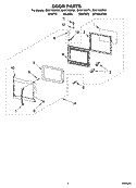 DOOR PARTS Diagram and Parts List for GH5176XPT1  Whirlpool Microwave