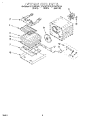 INTERNAL OVEN Diagram and Parts List for KEBS207DBL4  KitchenAid Wall Oven