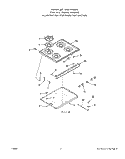 MAIN TOP Diagram and Parts List for 1265W0A  Roper Range
