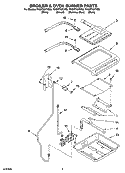 BROILER & OVEN BURNER PARTS Diagram and Parts List for YKGRT607HT9  KitchenAid Range