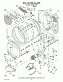 BULKHEAD PARTS Diagram and Parts List for WGD5610XW1  Whirlpool Dryer