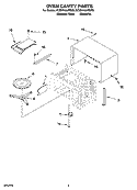 OVEN CAVITY PARTS Diagram and Parts List for KOMV1554RSS0  KitchenAid Microwave