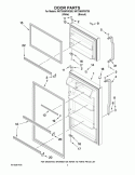 DOOR PARTS Diagram and Parts List for W6TXNWFWQ00  Whirlpool Refrigerator
