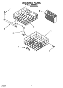 DISHRACK PARTS, OPTIONAL PARTS Diagram and Parts List for RUD4000SU0  Roper Dishwasher