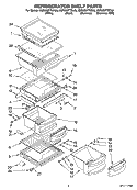 REFRIGERATOR SHELF PARTS Diagram and Parts List for KSRX25FTSS00  KitchenAid Refrigerator
