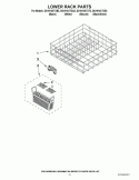 LOWER RACK PARTS Diagram and Parts List for DU1014XTXQ3  Whirlpool Dishwasher