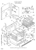 OVEN Diagram and Parts List for RS660BXYH1  Whirlpool Range