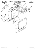 FRAME AND CONSOLE Diagram and Parts List for DU8700XB0  Whirlpool Dishwasher