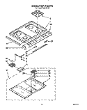 COOKTOP Diagram and Parts List for FGS395VL1  Whirlpool Range