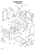 CHASSIS Diagram and Parts List for GR475LXLS0  Whirlpool Range