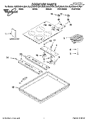 COOKTOP PARTS Diagram and Parts List for GJC3634LQ01  Whirlpool Cooktop