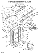 CONTROLS AND REAR PANEL PARTS Diagram and Parts List for 3XLBR8543JQ5  Whirlpool Washer