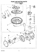 PUMP AND MOTOR PARTS Diagram and Parts List for KUDJ02CRBS4  KitchenAid Dishwasher