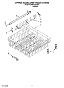 UPPER RACK AND TRACK PARTS Diagram and Parts List for 7GU3200XTSS1  Whirlpool Dishwasher