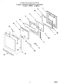 OVEN DOOR Diagram and Parts List for RMC305PDZ2  Whirlpool Microwave Oven Combo