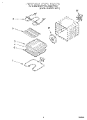 INTERNAL OVEN Diagram and Parts List for RBD277PDQ4  Whirlpool Wall Oven
