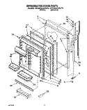 REFRIGERATOR DOOR Diagram and Parts List for KTRS20KAWH10  KitchenAid Refrigerator
