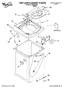 TOP AND CABINET PARTS Diagram and Parts List for LCE4332PQ1  Whirlpool Washer