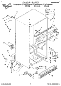 CABINET Diagram and Parts List for ET18DKXAW10  Whirlpool Refrigerator