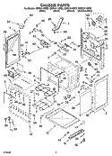 CHASSIS PARTS Diagram and Parts List for GERC4110PS2  Whirlpool Range