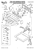 TOP AND CONSOLE PARTS Diagram and Parts List for GEQ9800PB0  Whirlpool Dryer
