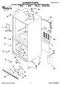 CABINET PARTS Diagram and Parts List for GB2SHDXPQ01  Whirlpool Refrigerator