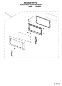 DOOR PARTS Diagram and Parts List for YMH2175XSS1  Whirlpool Microwave