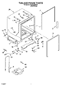 TUB AND FRAME PARTS Diagram and Parts List for KUDP02FSPA3  KitchenAid Dishwasher