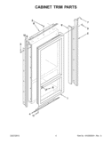 CABINET TRIM PARTS Diagram and Parts List for KBLO36FTX07  KitchenAid Refrigerator